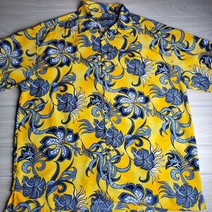 Box Office Island Floral Hawaiian Casual Button Shirt sz XL